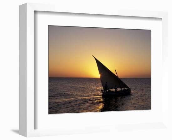 Sunset on a Felucca Fishing Boat, Tunisia-Michele Molinari-Framed Photographic Print