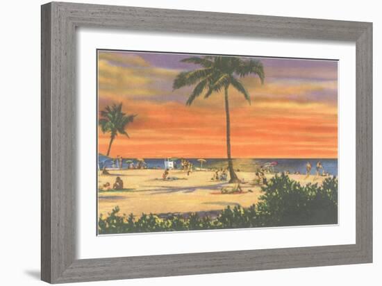 Sunset on a Tropical Beach-null-Framed Art Print