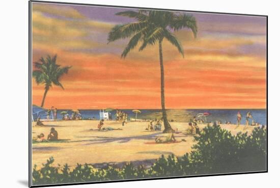 Sunset on a Tropical Beach-null-Mounted Art Print