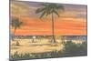 Sunset on a Tropical Beach-null-Mounted Art Print