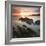 Sunset on Barricane Beach, Woolacombe, Devon, England. Summer-Adam Burton-Framed Photographic Print