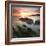 Sunset on Barricane Beach, Woolacombe, Devon, England. Summer-Adam Burton-Framed Photographic Print