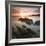 Sunset on Barricane Beach, Woolacombe, Devon, England. Summer-Adam Burton-Framed Photographic Print