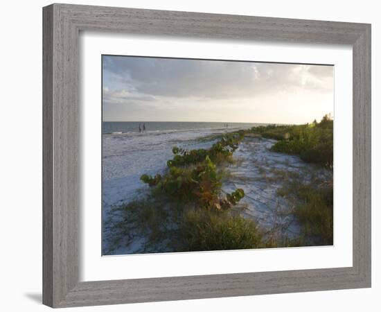 Sunset on Beach, Sanibel Island, Gulf Coast, Florida, United States of America, North America-Robert Harding-Framed Photographic Print