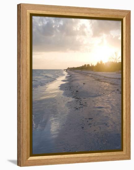 Sunset on Beach, Sanibel Island, Gulf Coast, Florida, United States of America, North America-Robert Harding-Framed Premier Image Canvas