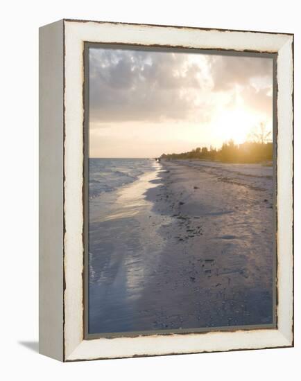 Sunset on Beach, Sanibel Island, Gulf Coast, Florida, United States of America, North America-Robert Harding-Framed Premier Image Canvas