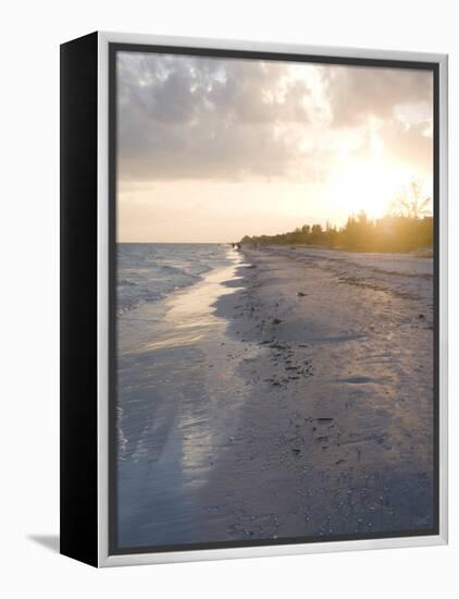 Sunset on Beach, Sanibel Island, Gulf Coast, Florida, United States of America, North America-Robert Harding-Framed Premier Image Canvas