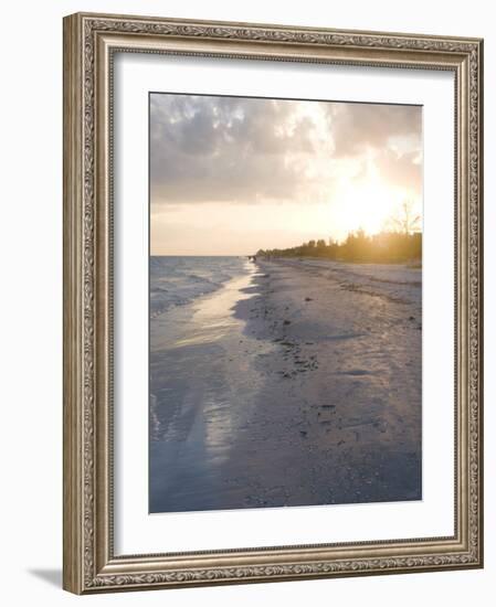 Sunset on Beach, Sanibel Island, Gulf Coast, Florida, United States of America, North America-Robert Harding-Framed Photographic Print