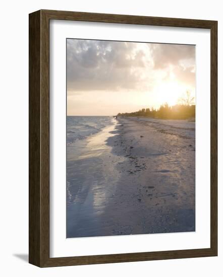 Sunset on Beach, Sanibel Island, Gulf Coast, Florida, United States of America, North America-Robert Harding-Framed Photographic Print