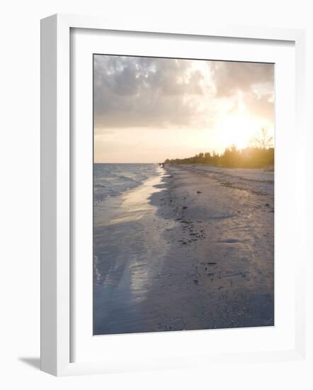 Sunset on Beach, Sanibel Island, Gulf Coast, Florida, United States of America, North America-Robert Harding-Framed Photographic Print