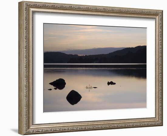 Sunset on Coniston Water in Autumn, Coniston, Lake District National Park, Cumbria, England-Pearl Bucknall-Framed Photographic Print