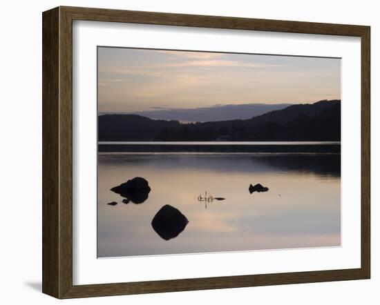 Sunset on Coniston Water in Autumn, Coniston, Lake District National Park, Cumbria, England-Pearl Bucknall-Framed Photographic Print