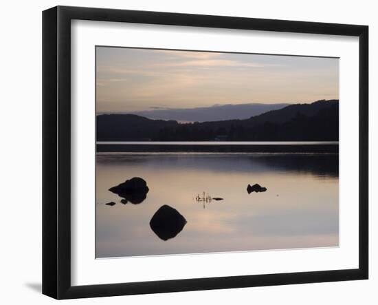 Sunset on Coniston Water in Autumn, Coniston, Lake District National Park, Cumbria, England-Pearl Bucknall-Framed Photographic Print