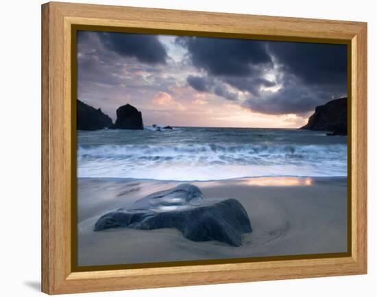 Sunset on Dalbeg Beach, Isle of Lewis, Hebrides, Scotland, UK-Nadia Isakova-Framed Premier Image Canvas