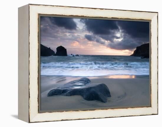 Sunset on Dalbeg Beach, Isle of Lewis, Hebrides, Scotland, UK-Nadia Isakova-Framed Premier Image Canvas