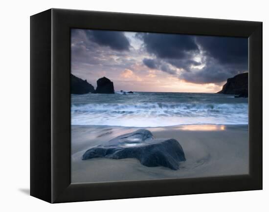 Sunset on Dalbeg Beach, Isle of Lewis, Hebrides, Scotland, UK-Nadia Isakova-Framed Premier Image Canvas