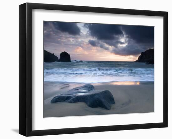 Sunset on Dalbeg Beach, Isle of Lewis, Hebrides, Scotland, UK-Nadia Isakova-Framed Photographic Print