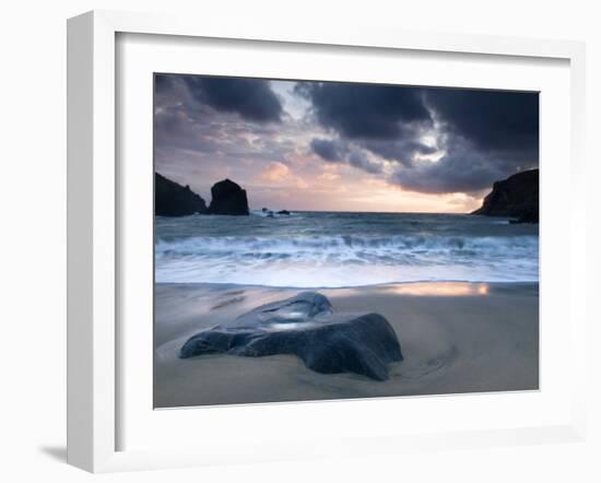 Sunset on Dalbeg Beach, Isle of Lewis, Hebrides, Scotland, UK-Nadia Isakova-Framed Photographic Print