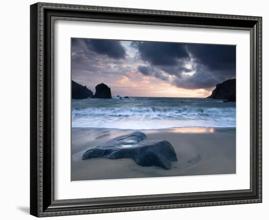 Sunset on Dalbeg Beach, Isle of Lewis, Hebrides, Scotland, UK-Nadia Isakova-Framed Photographic Print