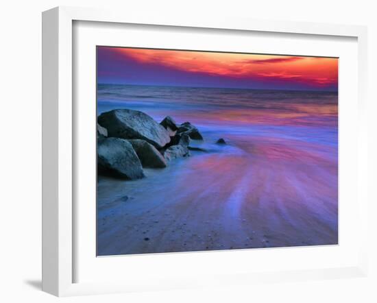 Sunset on Delaware Bay, Cape May, New Jersey, Usa-Jay O'brien-Framed Photographic Print