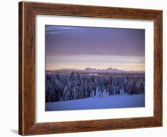 Sunset on Grand Tetons from Two Tops, West Yellowstone, Montana, USA-Alison Wright-Framed Photographic Print