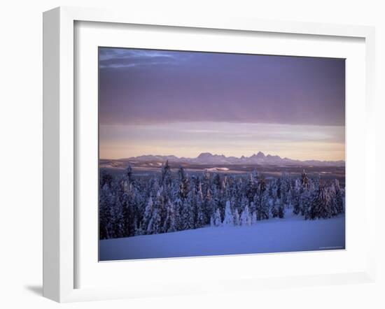 Sunset on Grand Tetons from Two Tops, West Yellowstone, Montana, USA-Alison Wright-Framed Photographic Print