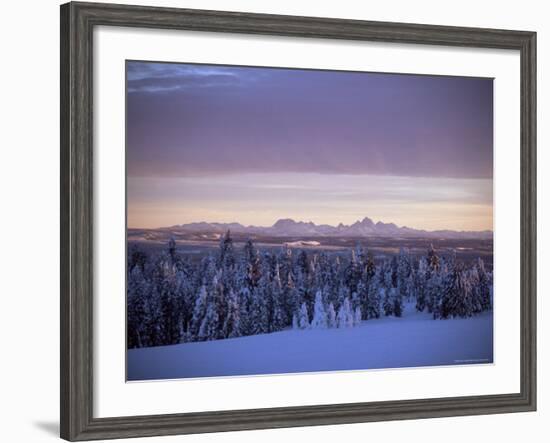 Sunset on Grand Tetons from Two Tops, West Yellowstone, Montana, USA-Alison Wright-Framed Photographic Print