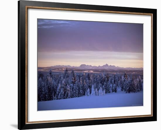 Sunset on Grand Tetons from Two Tops, West Yellowstone, Montana, USA-Alison Wright-Framed Photographic Print