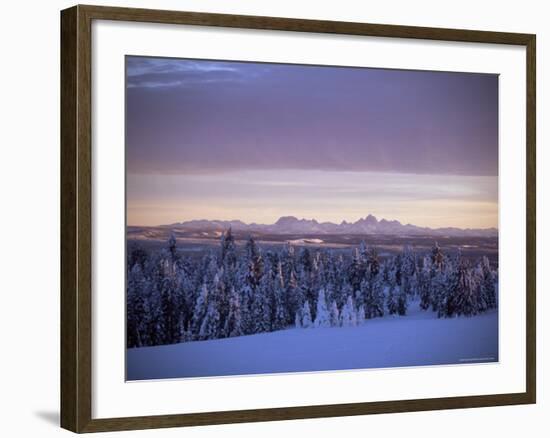 Sunset on Grand Tetons from Two Tops, West Yellowstone, Montana, USA-Alison Wright-Framed Photographic Print