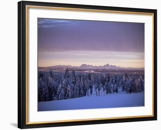 Sunset on Grand Tetons from Two Tops, West Yellowstone, Montana, USA-Alison Wright-Framed Photographic Print