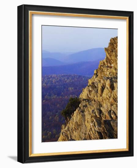 Sunset on Humpback Rocks, Blue Ridge Parkway, Virginia, USA-Charles Gurche-Framed Photographic Print