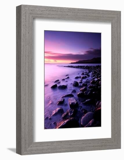 Sunset on Kimmeridge Bay, Isle of Purbeck, Dorset, UK-Ross Hoddinott-Framed Photographic Print