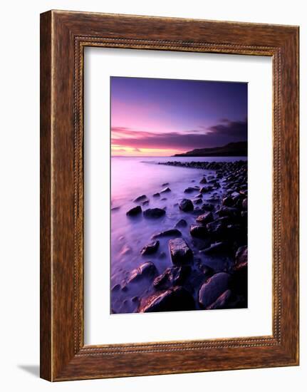 Sunset on Kimmeridge Bay, Isle of Purbeck, Dorset, UK-Ross Hoddinott-Framed Photographic Print