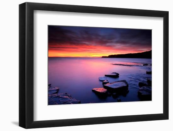 Sunset on Kimmeridge Bay, Isle of Purbeck, Dorset, UK-Ross Hoddinott-Framed Photographic Print