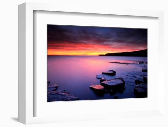 Sunset on Kimmeridge Bay, Isle of Purbeck, Dorset, UK-Ross Hoddinott-Framed Photographic Print