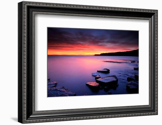 Sunset on Kimmeridge Bay, Isle of Purbeck, Dorset, UK-Ross Hoddinott-Framed Photographic Print