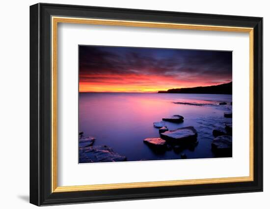 Sunset on Kimmeridge Bay, Isle of Purbeck, Dorset, UK-Ross Hoddinott-Framed Photographic Print