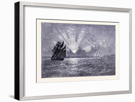 Sunset on Lake Michigan United States of America-null-Framed Giclee Print