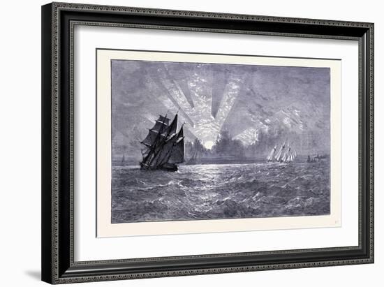 Sunset on Lake Michigan United States of America-null-Framed Giclee Print