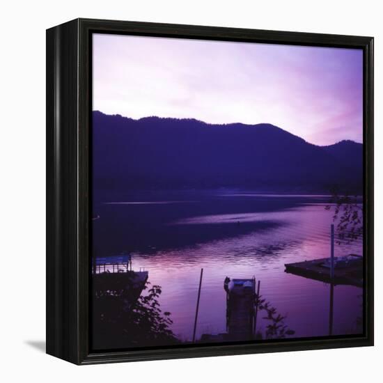 Sunset on Lake Quinault, Olympic National Park, Washington. United States of America-Aaron McCoy-Framed Premier Image Canvas