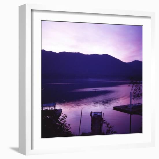 Sunset on Lake Quinault, Olympic National Park, Washington. United States of America-Aaron McCoy-Framed Photographic Print