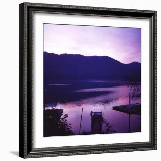 Sunset on Lake Quinault, Olympic National Park, Washington. United States of America-Aaron McCoy-Framed Photographic Print