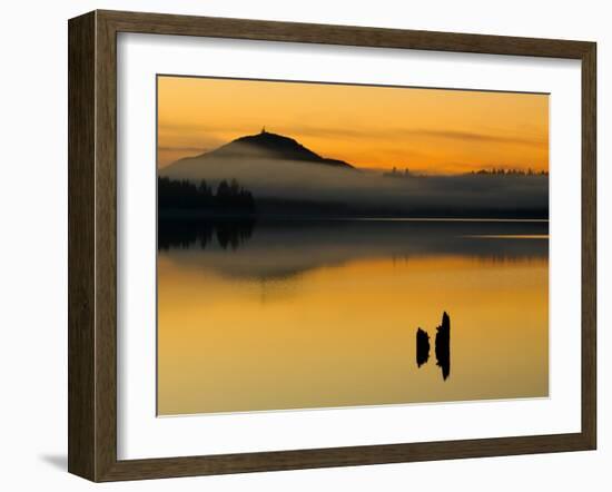 Sunset on Lake Quinault, Olympic National Park, Washington, USA-Trish Drury-Framed Photographic Print