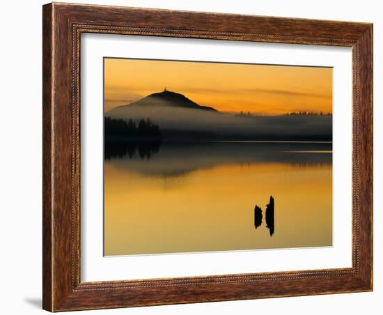 Sunset on Lake Quinault, Olympic National Park, Washington, USA-Trish Drury-Framed Photographic Print