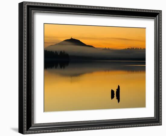 Sunset on Lake Quinault, Olympic National Park, Washington, USA-Trish Drury-Framed Photographic Print