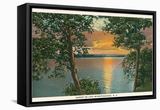 Sunset on Lake Winnipesaukee, New Hampshire-null-Framed Stretched Canvas