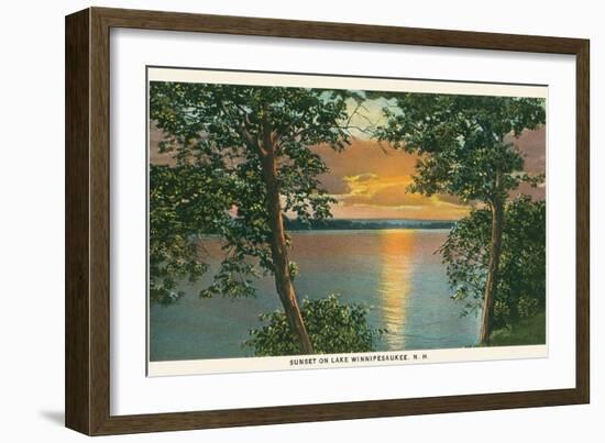 Sunset on Lake Winnipesaukee, New Hampshire-null-Framed Art Print