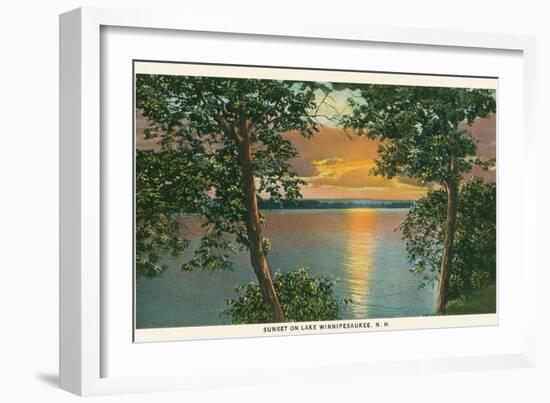 Sunset on Lake Winnipesaukee, New Hampshire-null-Framed Art Print