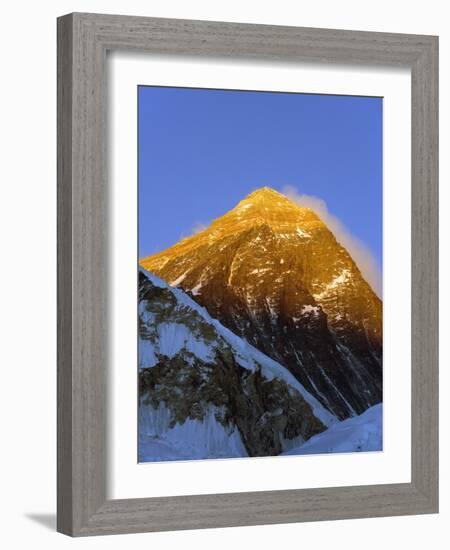 Sunset on Mount Everest, 8850M, Solu Khumbu Everest Region, Sagarmatha National Park, Himalayas-Christian Kober-Framed Photographic Print