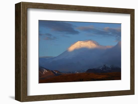Sunset on Mt. Ngauruhoe, Tongariro National Park, Central Plateau, North Island, New Zealand-David Wall-Framed Photographic Print